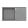 Quadron TONY 111 GraniteQ zlewozmywak granitowy silver stone (szary) 1-komorowy z/o (78x45x18,5), z syfonem i zaślepką stal szlachetna HTO7845SZK